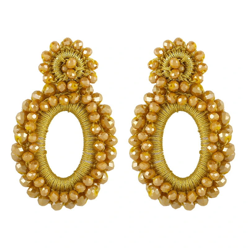 2023 new jewelry earrings European and American rice bead earrings Bohemian rice bead earrings female erq14