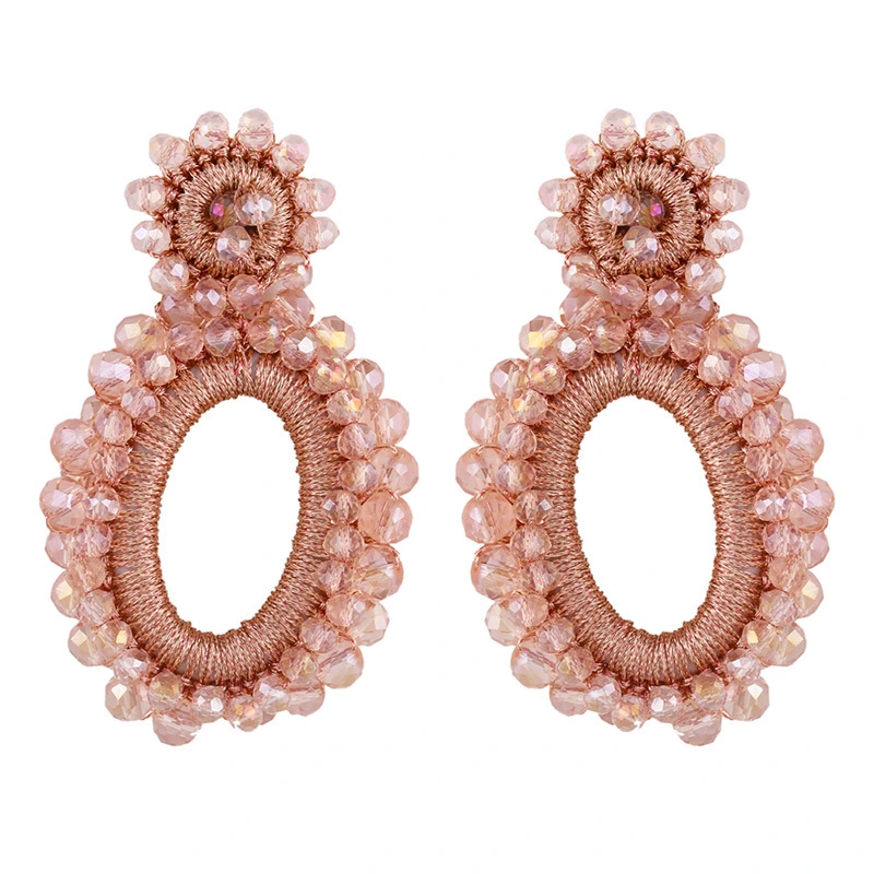 2023 new jewelry earrings European and American rice bead earrings Bohemian rice bead earrings female erq14