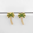 Clearance creative ocean style coconut tree earrings peach heart love zircon earrings female jewelry wholesale ers78