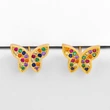 Jewelry new personality butterfly earrings exaggerated fun earrings net celebrity flash diamond earrings wholesale ers79