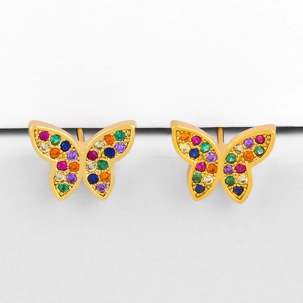 Jewelry new personality butterfly earrings exaggerated fun earrings net celebrity flash diamond earrings wholesale ers79