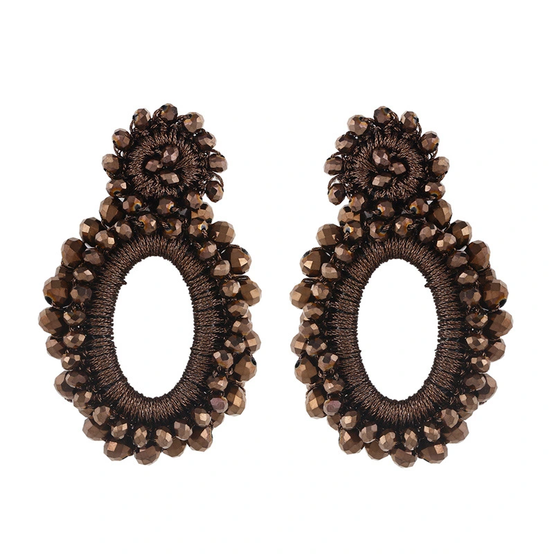 2023 new jewelry earrings European and American rice bead earrings Bohemian rice bead earrings female erq14
