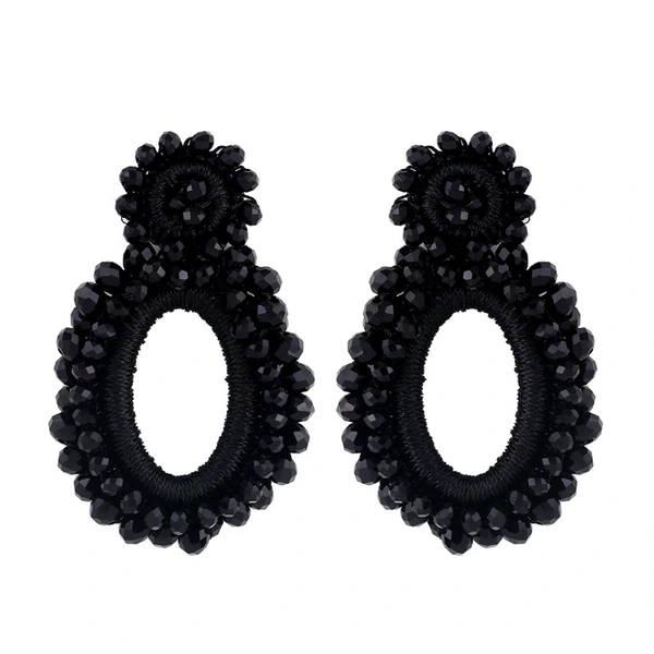 2023 new jewelry earrings European and American rice bead earrings Bohemian rice bead earrings female erq14