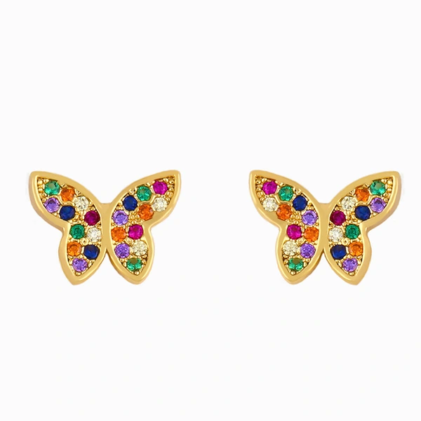 Jewelry new personality butterfly earrings exaggerated fun earrings net celebrity flash diamond earrings wholesale ers79