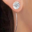  Hot-selling single-line earrings, sunflower earrings, European and American fashion earrings, creative long flower earrings