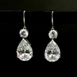  New hot selling European and American fashion OL ladies' water drop large zircon earrings shining exquisite silver-plated earrings