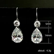  New hot selling European and American fashion OL ladies' water drop large zircon earrings shining exquisite silver-plated earrings