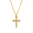 Clearance European and American classic retro inlaid zircon cross pendant necklace female mini cross necklace nkq43