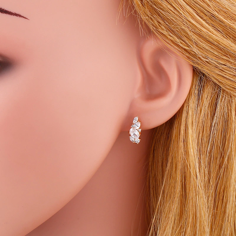 European and American earrings niche design diamond earrings fashionable geometric high-end earrings for jewelry ert12