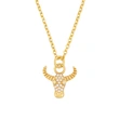 Clearance European and American 2023 diamond bull head necklace female niche design love pendant clavicle chain nkq59
