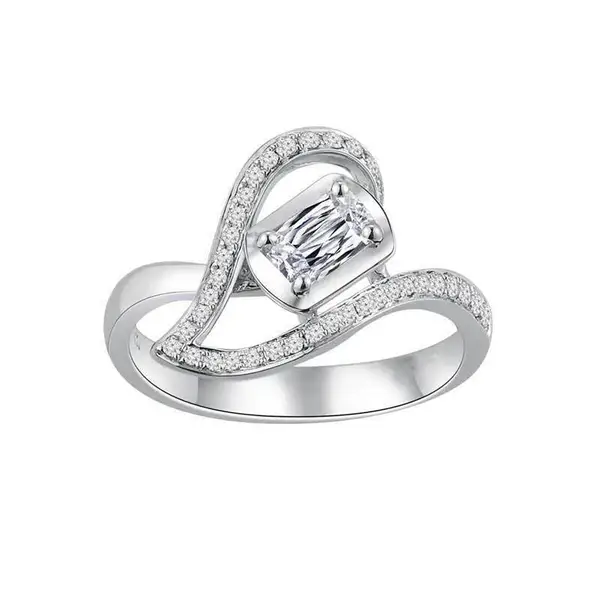 New European and American fashion creative heart-shaped zircon ring Valentine's Day gift ring supply