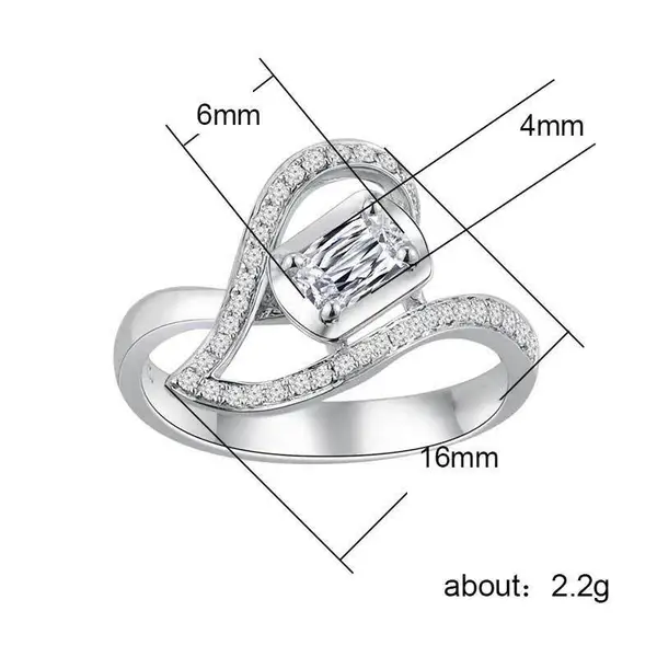 New European and American fashion creative heart-shaped zircon ring Valentine's Day gift ring supply