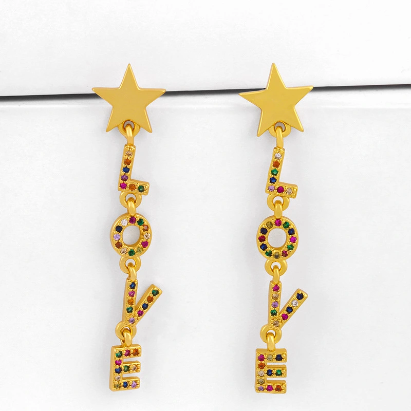 Clearance earings original love earrings letter personality diamond earrings net red earrings earrings ert33