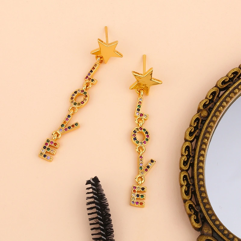 Clearance earings original love earrings letter personality diamond earrings net red earrings earrings ert33