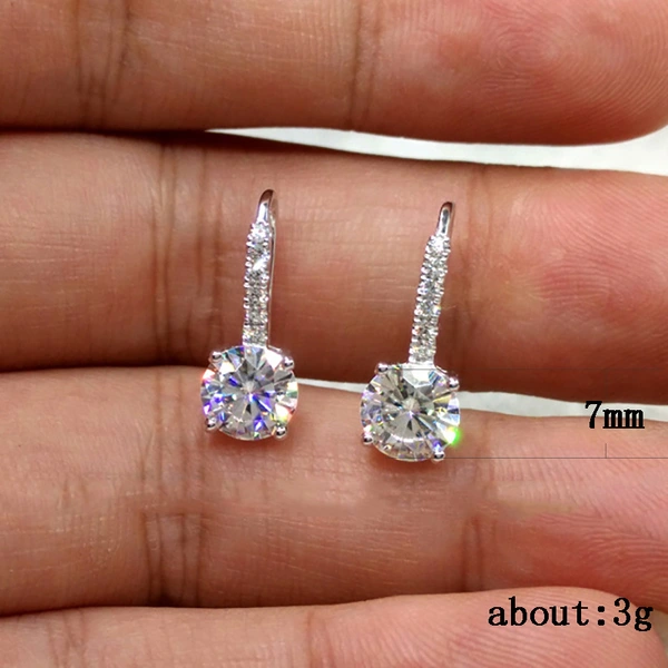 Hot selling simple four-claw zircon micro-inlaid fresh ear clip earrings earrings jewelry wholesale