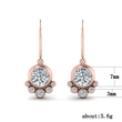  Exquisite earrings rose gold geometric round diamond earrings for women Korean style simple earrings 