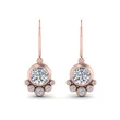  Exquisite earrings rose gold geometric round diamond earrings for women Korean style simple earrings 