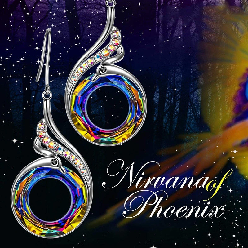 Recommended model: beautiful, unique and simple peacock shape earrings, colorful and creative earrings for wholesale