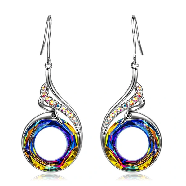 Recommended model: beautiful, unique and simple peacock shape earrings, colorful and creative earrings for wholesale