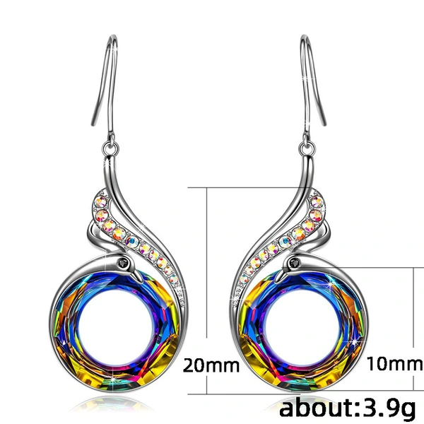 Recommended model: beautiful, unique and simple peacock shape earrings, colorful and creative earrings for wholesale