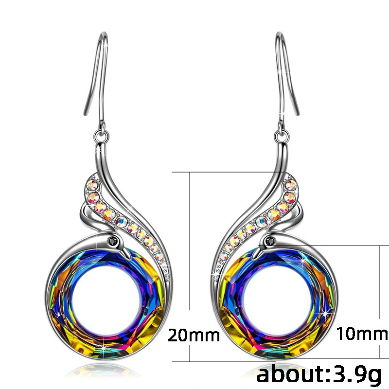 Recommended model: beautiful, unique and simple peacock shape earrings, colorful and creative earrings for wholesale