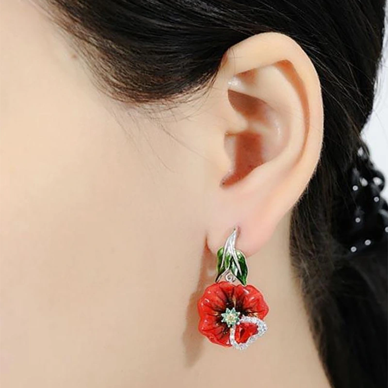 New exquisite blooming flower earrings, hot selling drop glue style, versatile earrings for women