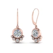  Exquisite earrings rose gold geometric round diamond earrings for women Korean style simple earrings 