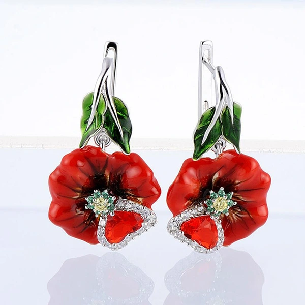 New exquisite blooming flower earrings, hot selling drop glue style, versatile earrings for women