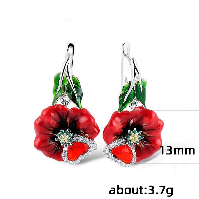 New exquisite blooming flower earrings, hot selling drop glue style, versatile earrings for women