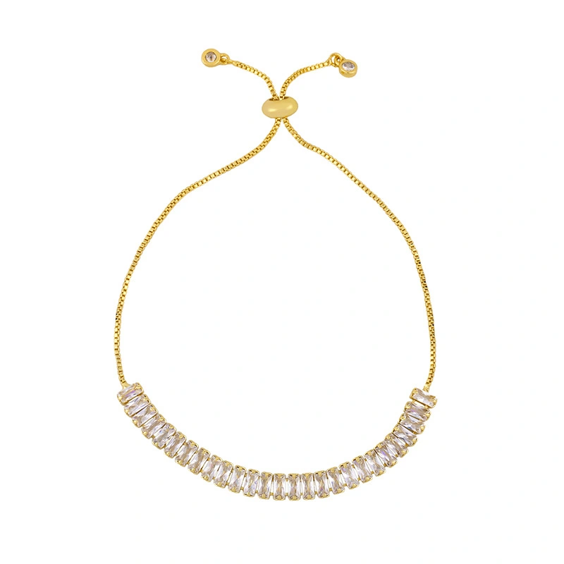 bracelet European and American diamond bracelet copper plated 18K gold bracelet color crystal bracelet couple bracelet female brc22