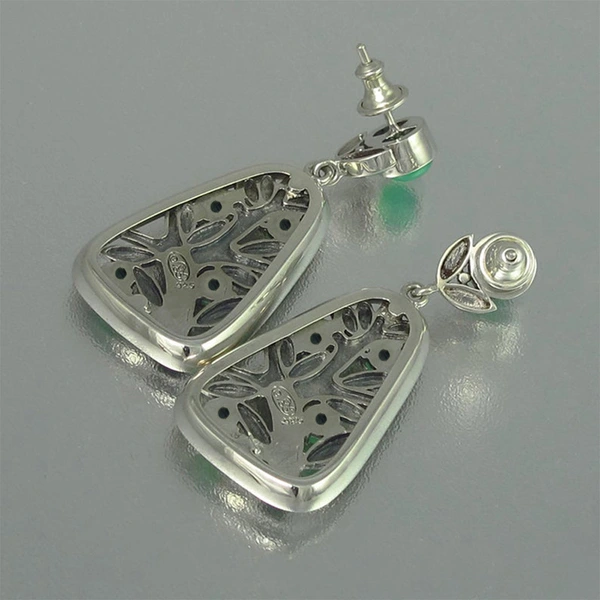   New European and American natural aesthetic moonstone tree shape earrings for women popular fashion earrings