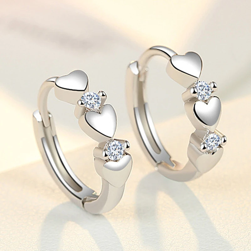 Japanese and Korean small fresh style simple earrings fashion love heart shape smooth earrings ear jewelry wholesale