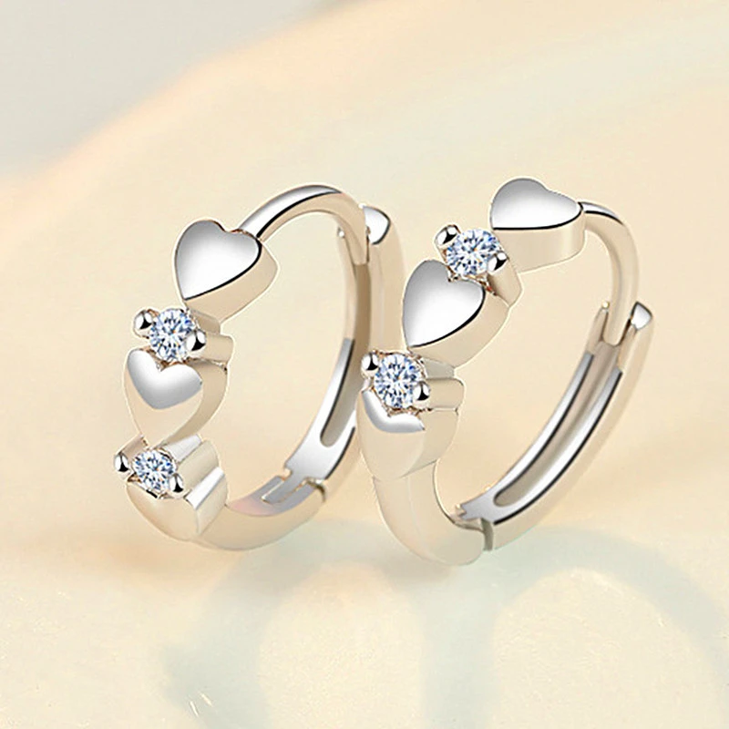 Japanese and Korean small fresh style simple earrings fashion love heart shape smooth earrings ear jewelry wholesale
