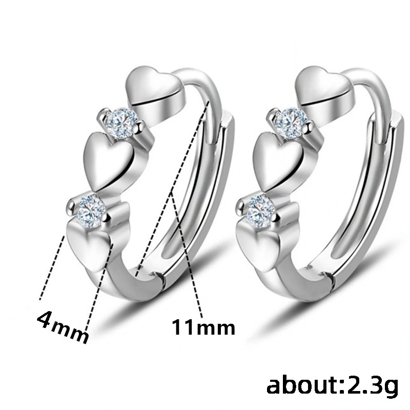 Japanese and Korean small fresh style simple earrings fashion love heart shape smooth earrings ear jewelry wholesale