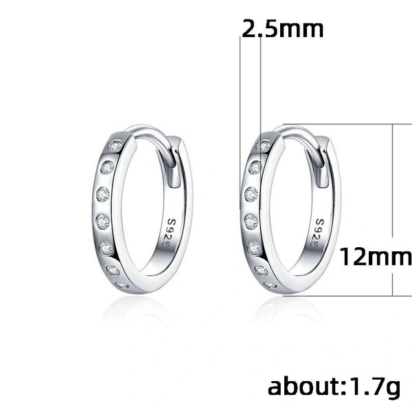  European and American accessories wholesale fashion simple small fresh new buckle electroplated micro-inlaid zircon earrings hot sale