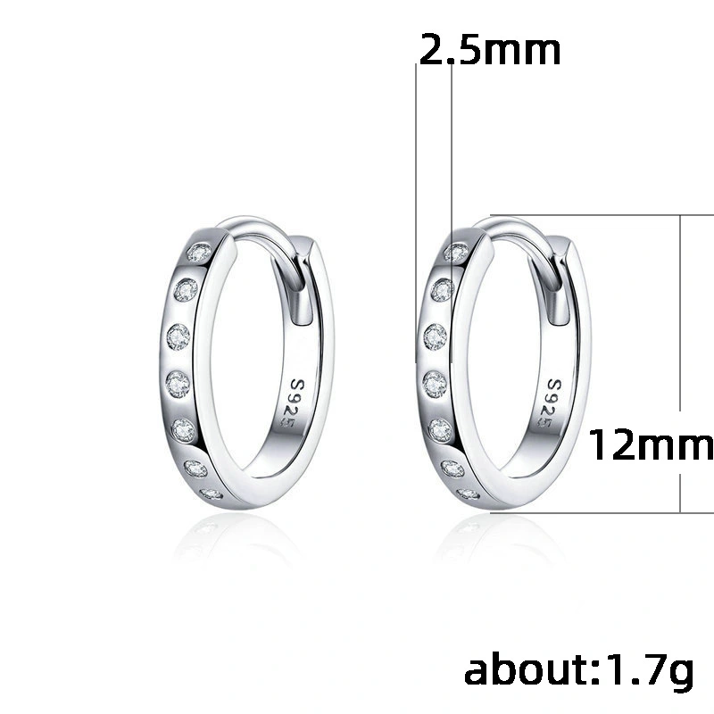 European and American accessories wholesale fashion simple small fresh new buckle electroplated micro-inlaid zircon earrings hot sale
