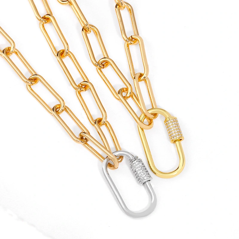 necklace European and American jewelry heavy metal chain punk rock necklace women's simple necklace nkq95