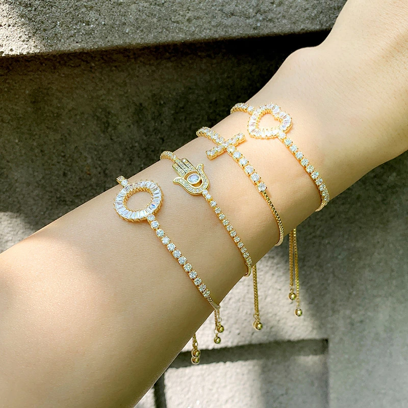 Bracelet new arrival crystal bracelet female original European and American cross peach heart love bracelet brc30