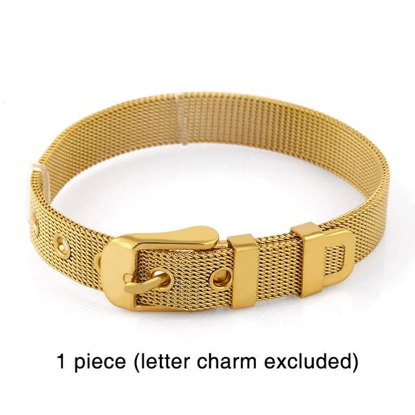 Clearance accessories European and American mesh strap bracelet personality DIY 26 letters mesh strap bracelet couple brc35