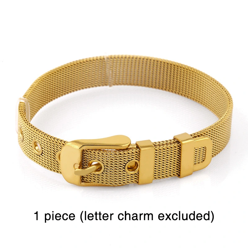 Clearance accessories European and American mesh strap bracelet personality DIY 26 letters mesh strap bracelet couple brc35