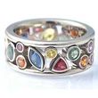 Best-selling exquisite geometric pattern hollow diamond multi-color ring for women simple zircon jewelry