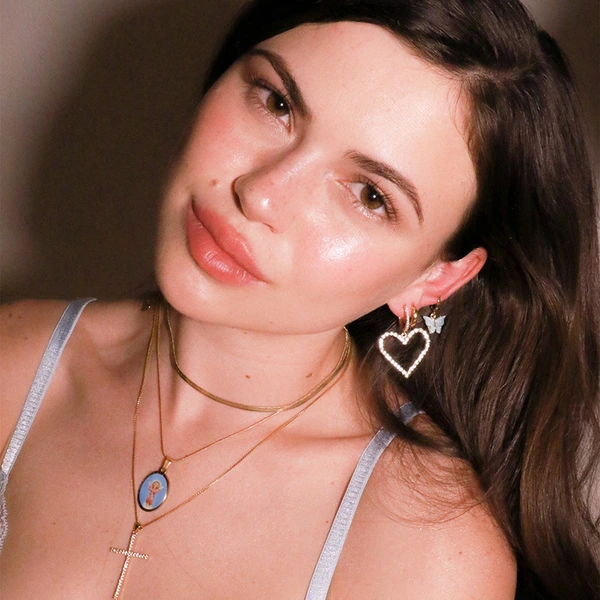  Earring accessories wholesale fashion simple heart-shaped large circle earrings party nightclub European and American style earrings