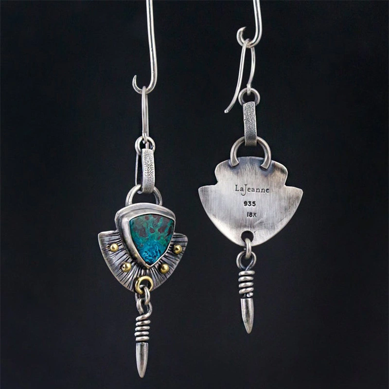   Popular retro ethnic style aesthetic shape epoxy earrings for women, versatile earrings