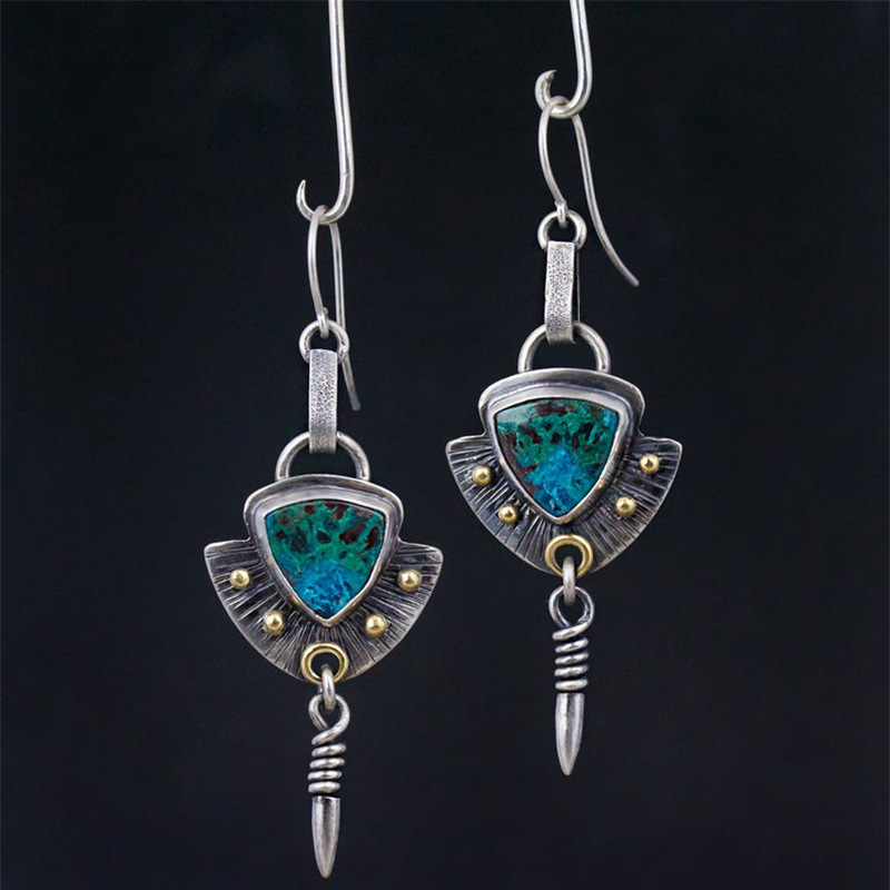   Popular retro ethnic style aesthetic shape epoxy earrings for women, versatile earrings