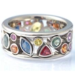 Best-selling exquisite geometric pattern hollow diamond multi-color ring for women simple zircon jewelry