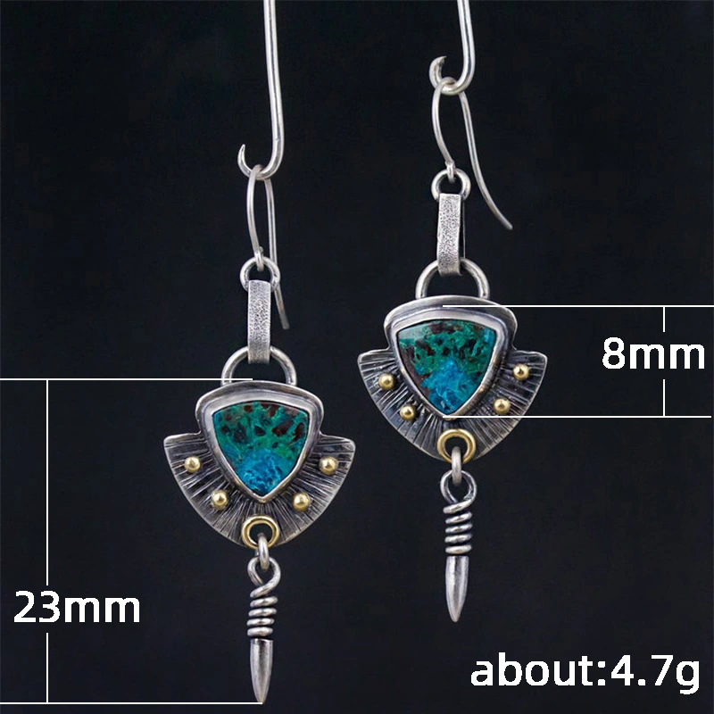   Popular retro ethnic style aesthetic shape epoxy earrings for women, versatile earrings