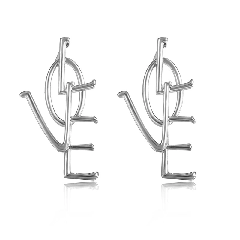 Hot selling personality exaggerated LOVE letter earrings earrings fashion street shot super long temperament earrings