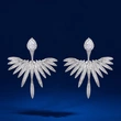 Fashionable and luxurious Angel Wings women's zircon earrings for online celebrity live streaming, street style accessories