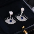  Live streaming new arrivals: European and American luxury exquisite angel eye earrings for women, zircon imitation pearl earrings
