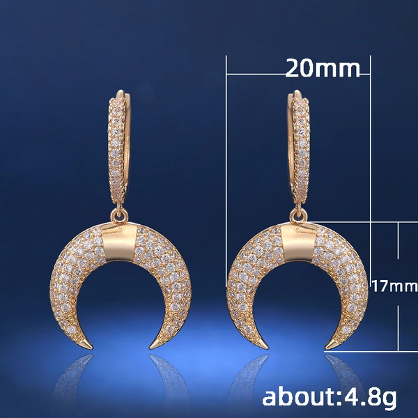   Hot selling ethnic style lucky crescent earrings, fashionable internet celebrity style, popular street style earrings wholesale